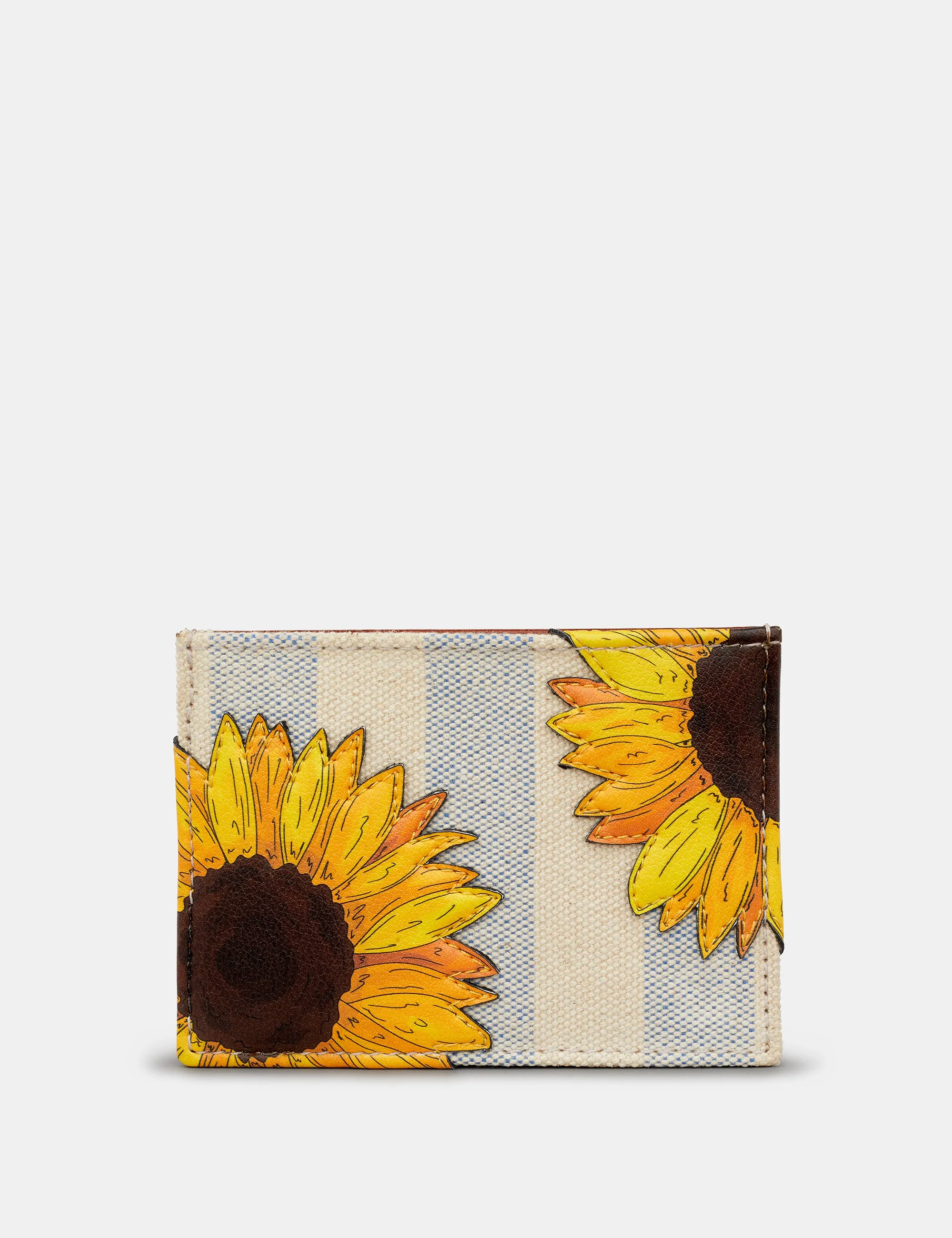 Sunflower Bloom Leather And Canvas Academy Card Holder