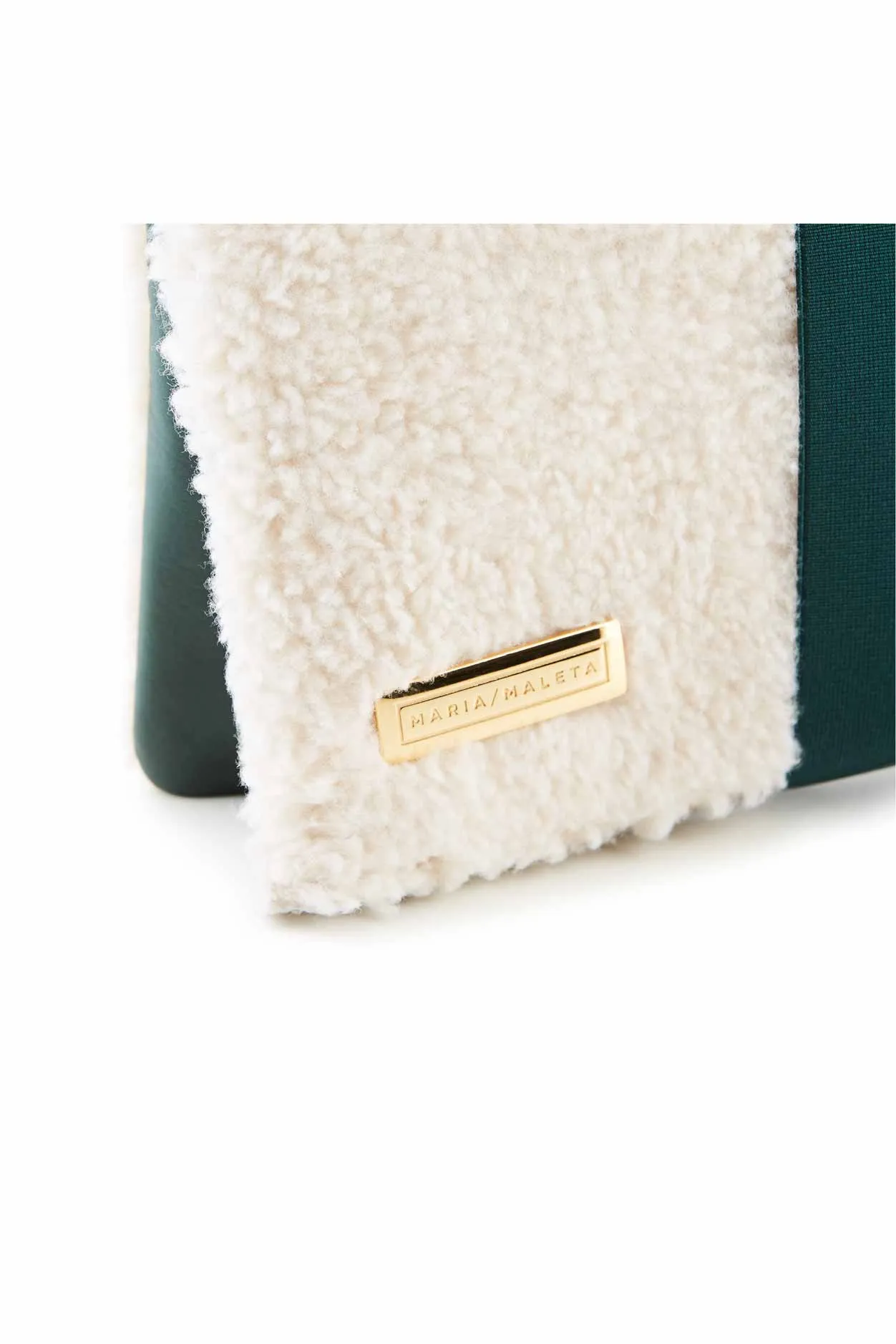 White Shearling Clutch