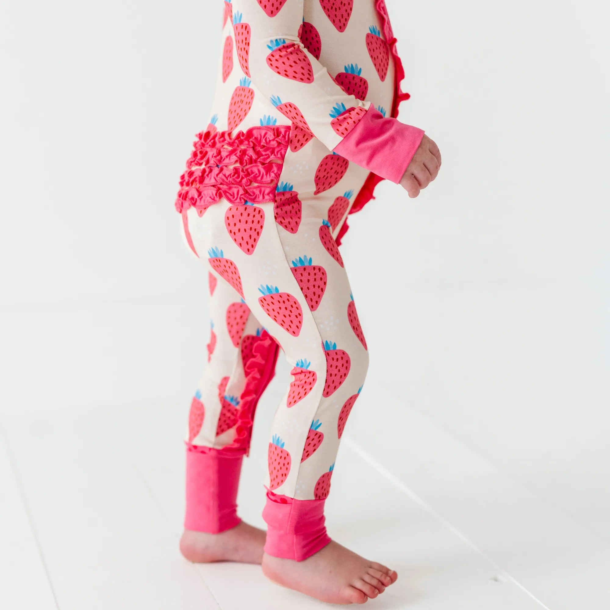 You're My Jam Strawberry Convertible Footies with Ruffle